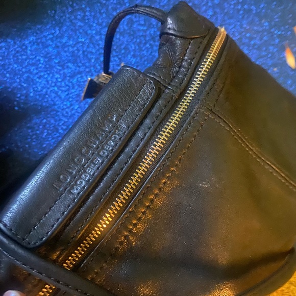 SOLD LONGCHAMP BUTTERY BLACK RARE LEATHER MINI CROSSBODY Bag GORG EDGY - Picture 10 of 16